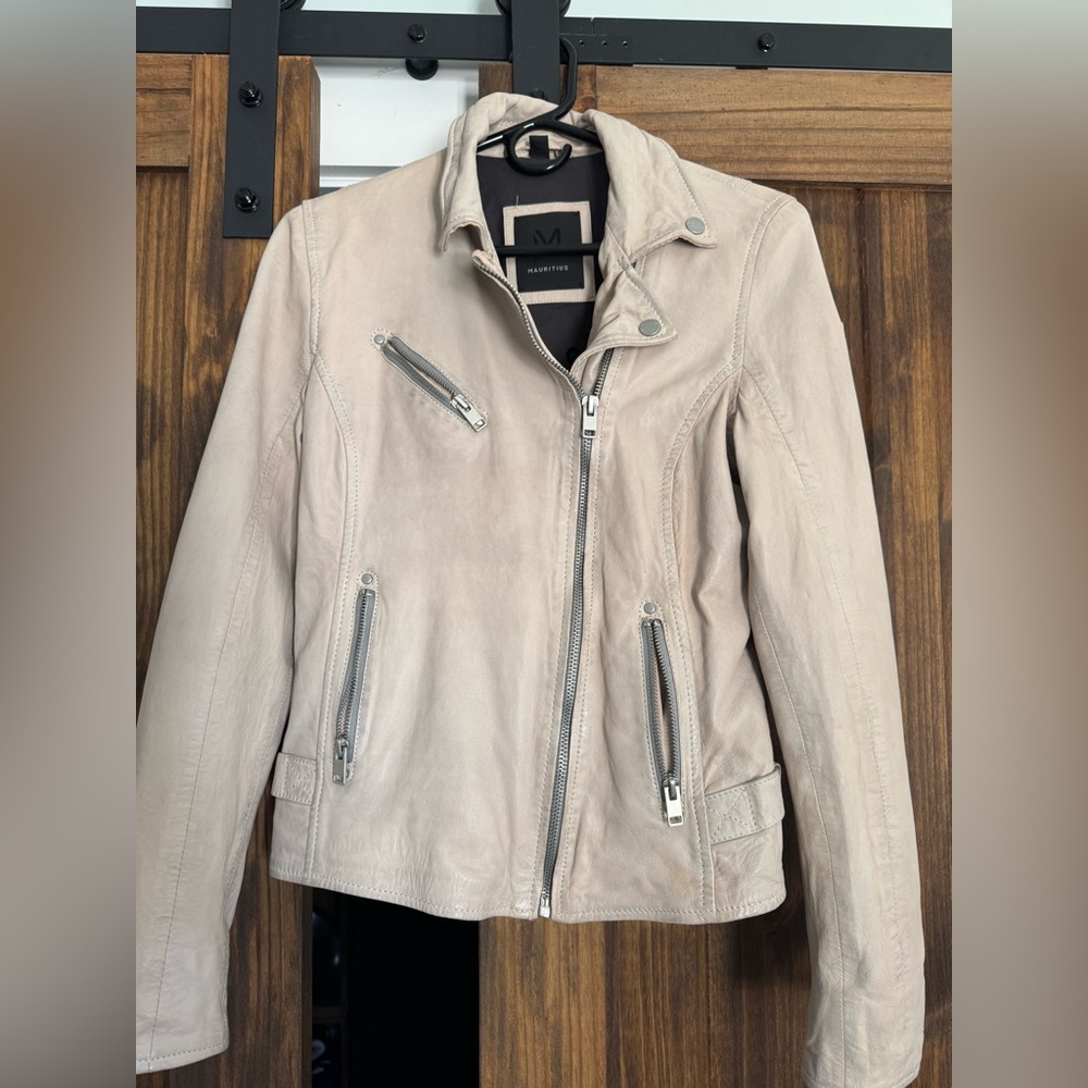 Mauritius Leather Karyn RF Leather Jacket Blush Pink Size 6 - Picture 2 of 13